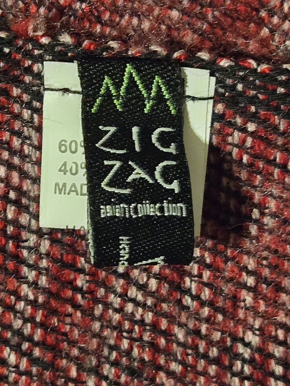 Zig Zag Asian Collection Shawl Wrap Scarf, Artisan-Made In Nepal, NWOT - Picture 7 of 7